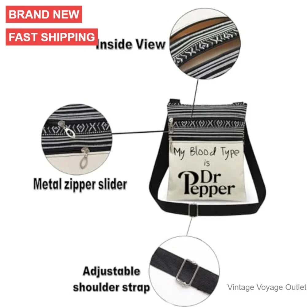 Adjustable Crossbody Bag with Dual Compartments, Lightweight Polyester